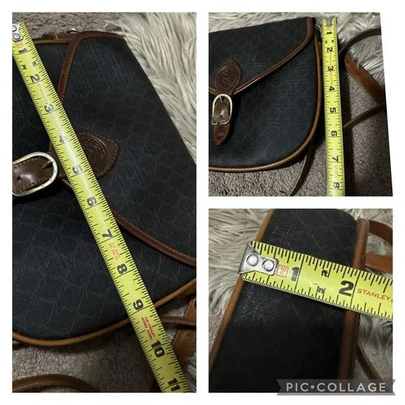 Vintage Longchamp Crossbody Bag-Leather-Brown Tones/Black-Flap Snap Closure - Picture 15 of 17